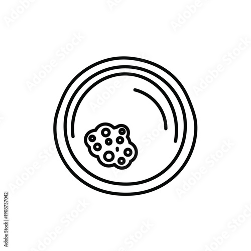 Petri dish with bacterial colonies icon