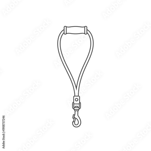 Pet Leash Icon with Handle and Clip