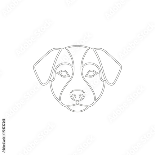 Dog Head Outline Icon - Simple Pet Illustration