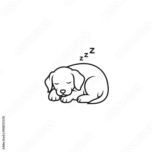 Adorable Little Puppy Curled Up Sleeping Peacefully