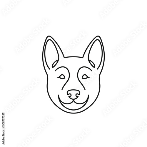 Dog Face Line Art Minimalist Icon