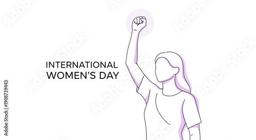 Woman Raising Hand in Empowerment Gesture.