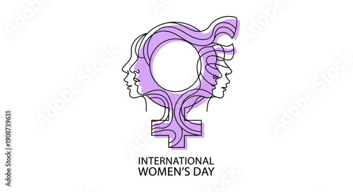 Purple Female Symbol International Womens Day.