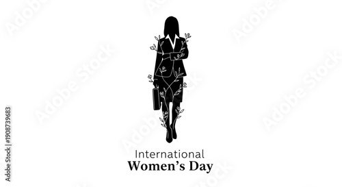 Confident Businesswoman Walking with Briefcase.