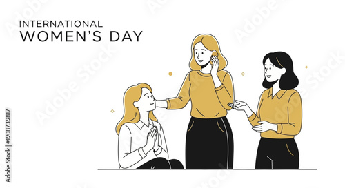 Women Supporting Each Other Illustration.