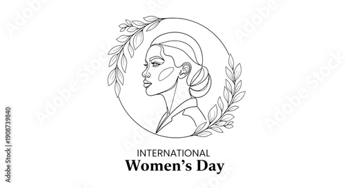 Illustration of a woman profile with leaves.