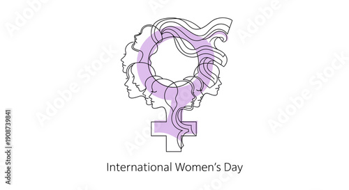 Purple Female Symbol International Womens Day Illustration.