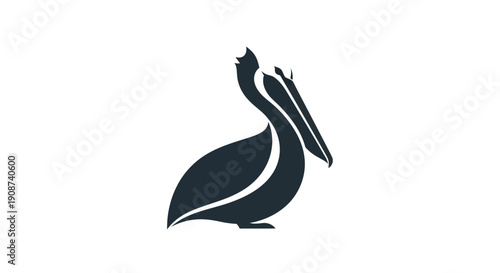 Stylized silhouette of a pelican