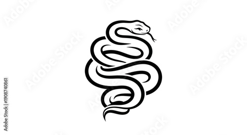 Stylized snake illustration on white