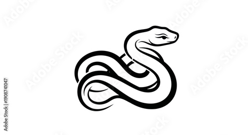 Stylized snake illustration on white