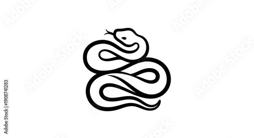 Stylized snake illustration on white background