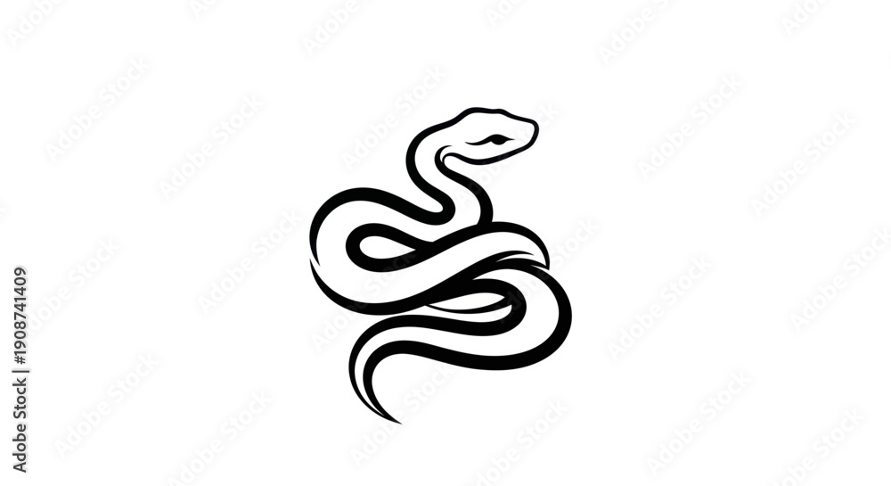 Obraz premium Stylized snake illustration on white background