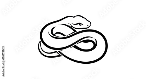 Stylized snake illustration on white background