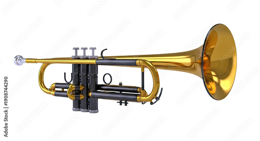Fototapeta premium Gold and Black Trumpet