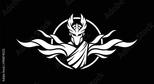 Abstract warrior illustration silhouette