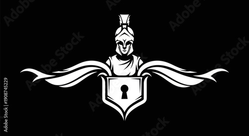 Abstract warrior shield emblem design