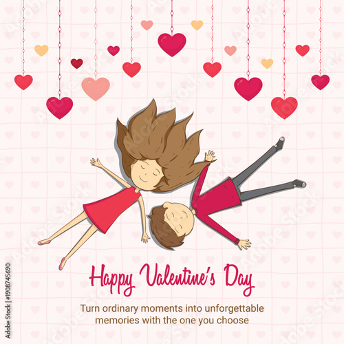Happy valentines day greetingpost template design