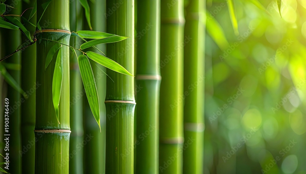 custom made wallpaper toronto digitalVibrant green bamboo grove background with lush stalks and leaves. Serene natural scene from an Asian forest with soft sunlight, creating a peaceful and tranquil atmosphere for zen or spa concepts.