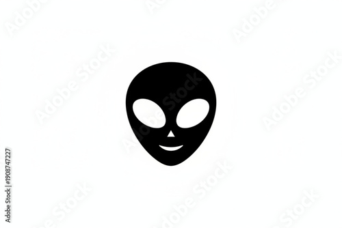 Extraterrestrial Face Icon: A minimalist icon of an alien face, the simple design emphasizing the classic features of an extraterrestrial being, evoking mystery and the unknown.