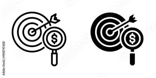 Target market icon, element icon for business opportunities, Design Branding, Print, and Digital Media