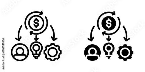 Business model icon, element icon for business opportunities, Design Branding, Print, and Digital Media