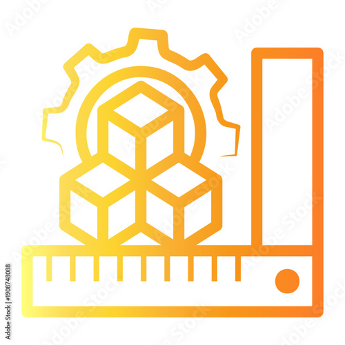 ruler Line Gradient Icon