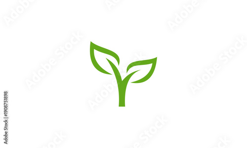 Green Sprout Logo Design Representing Growth and Nature.
