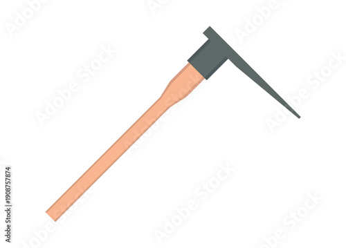 Farming hoe. Simple flat illustration.