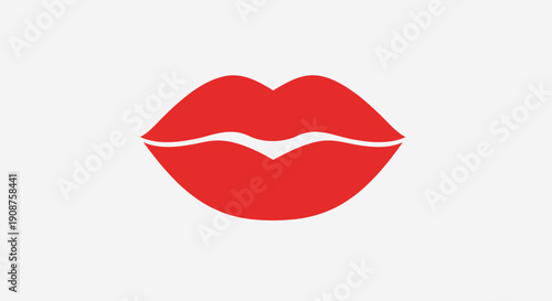Red Lips Illustration Graphic Design Element 1.