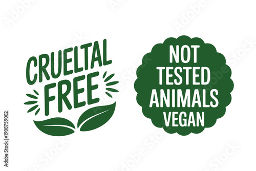 Green Cruelty Free Logo with Leaf Design