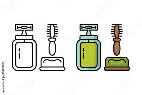 Black and White Toothpaste Tube and Toothbrush Illustration