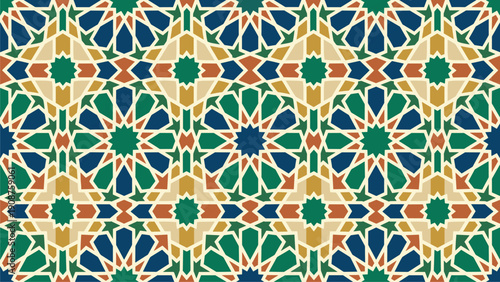 Islamic Geometric Pattern Seamless Background for Decor & Design Projects