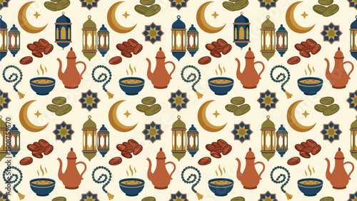 Islamic Pattern Seamless Background for Ramadan Decor & Festive Designs