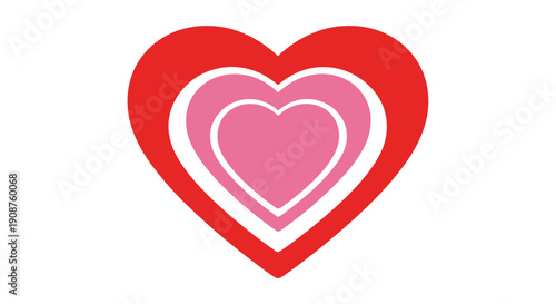 Red Pink Heart Shapes Illustration Design.