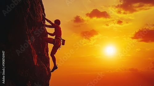 Climber Silhouette at Sunset