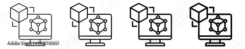 Digital Twin  Icon Set Different Style Collection