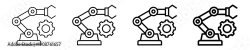Automation Robotics  Icon Set Different Style Collection