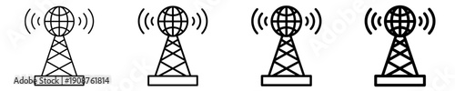 Wireless Communication  Icon Set Different Style Collection