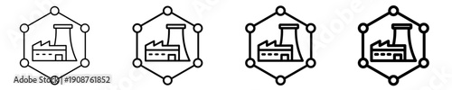Industrial Connectivity  Icon Set Different Style Collection