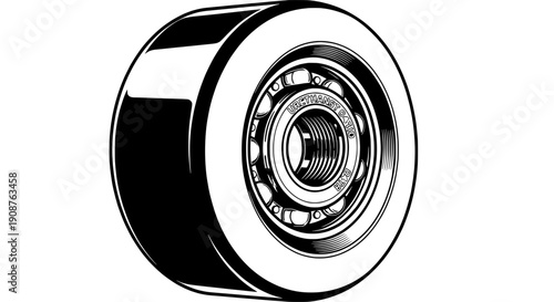 Black and white vector illustration of a worn skate shoe with ollie holes and laces