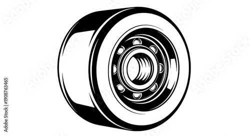 Vector illustration of skate shoe with wear on sides and laces, viewed from front