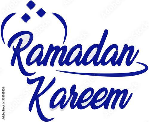 Marhaban Ya Ramadan Calligraphy Typography with Mosque Dome