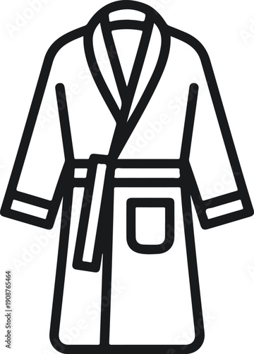 Bathrobe Icon on Gradient Background Wellness and Hospitality Vector Illustration