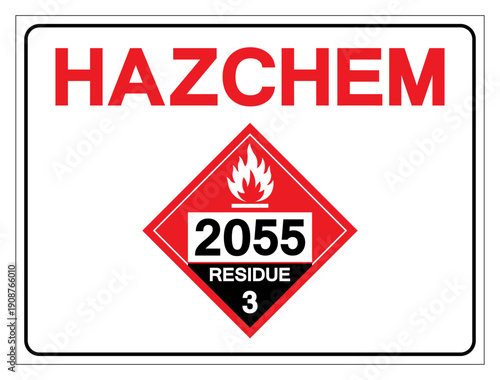 Hazard Chemical Hazard Chemical Styrene monomer UN2055 Residue Class 3 Symbol Sign, Vector Illustration, Isolate On White Background, Label .EPS10