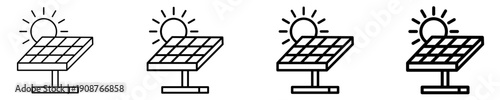 Solar Panel Icon Set Different Style Collection
