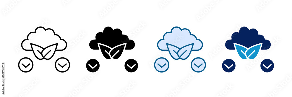 Obraz premium Carbon Reduction Icon Set Multiple Style Collection