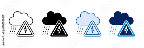 Storm Warning Icon Set Multiple Style Collection