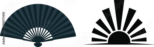 Japanese fan folding art craft accessory oriental collapsible accessory pattern modern minimalist object culture tradition