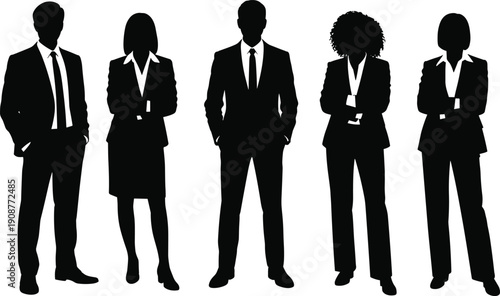 Flat vector, business team working in modern office, professional collaboration, corporate success, creative teamwork, strategic planning, startup group, partnership concept.