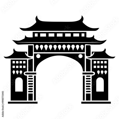 Asian Archway Illustration
